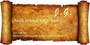 Jedlicska Gábor névjegykártya